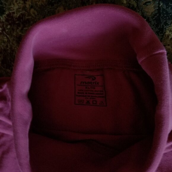 Dark red, cotton, long sleeve with cuff, turtle neck top, M, vintage 80s - Picture 3 of 7